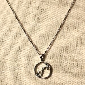 🐿 5/$20 🐿 Silver Scorpio Rhinestone Pendant Necklace N1P64